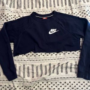 Nike Dark Blue, cropped long sleeve, size M